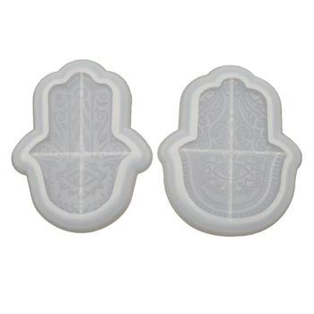 

DIY Hamsa Hand Tray Resin Mold Palm Amulet Jewelry Plate Dish Epoxy Resin Mold R2LE