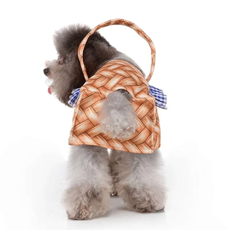 Костюм для собак с ручной корзиной, костюмы для щенков на хэллоуин, забавные вечерние аксессуары для костюмированной вечеринки, дышащие костюмы для собак