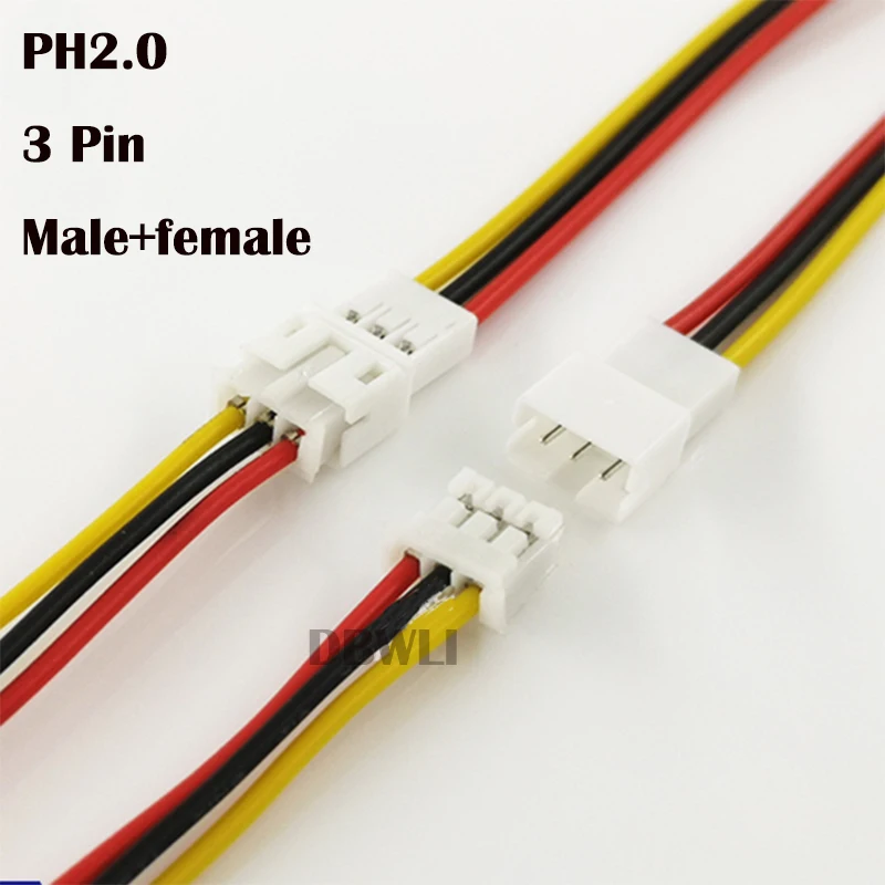 Micro JST PH 2.0 2P 3P 4P 5P 6PIN Male Female Stecker Buchse mit je 10cm Kabel 