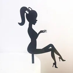 1Pcs Golden girl human figure Cake Topper Flags Wedding Happy Birthday Cake Decorations Cupcake Topper Wedding Cake Supplies