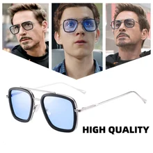 TIIYU, новая мода, Мстители, Тони Старк, солнцезащитные очки для мужчин, металлические квадратные очки Железного человека, стимпанк очки