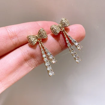 

Korean version of the net red temperament earrings high quality earrings long French earrings 2020 new exquisite Tiny Ear Studs
