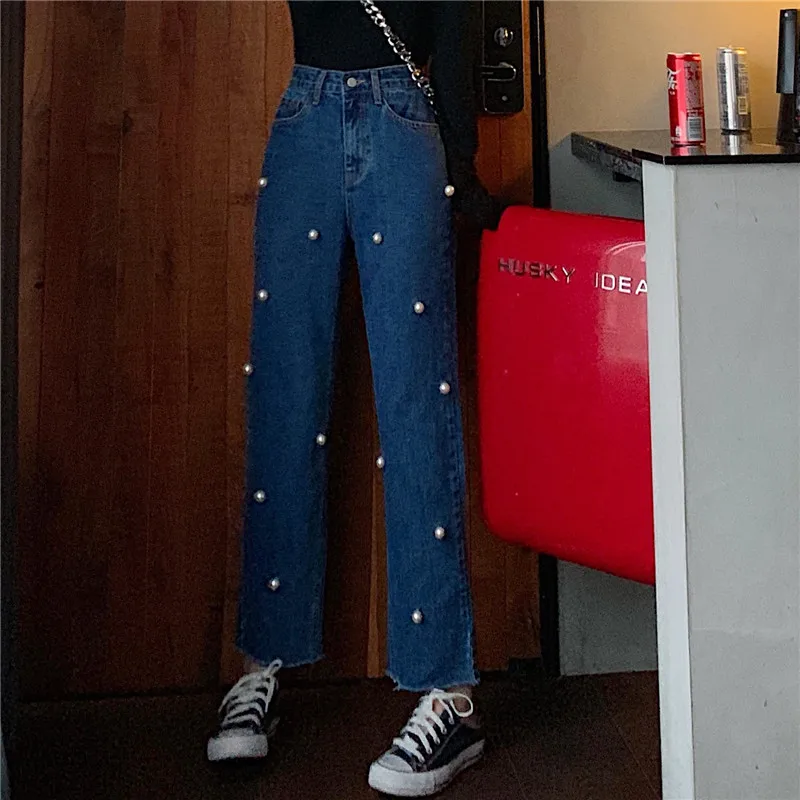 RUGOD/ новые женские брюки-клеш с вышивкой высокоэластичные джинсы прямые тонкие джинсовые брюки корейский шик ковбойские повседневные штаны