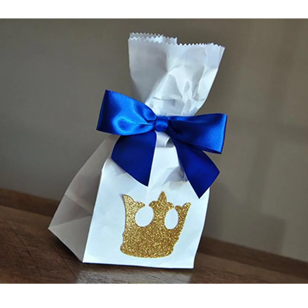 

glitter Royal Prince Baby Shower Favor Bags wedding party favor lables baby shower birthday favor holders