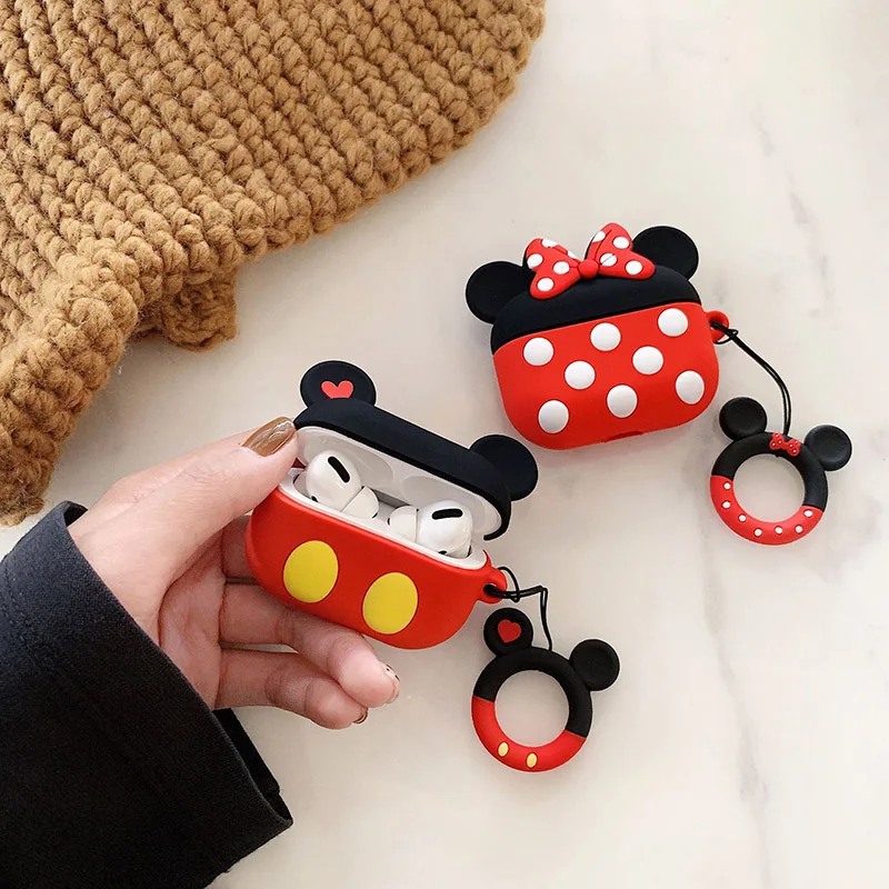 3D чехол для наушников для Airpods Pro Чехол Силиконовый медведь Минни мультфильм наушники Earpods чехол для Apple Air pods Pro 3 чехол Keychai