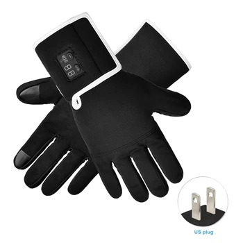 

1pair Men Women Cycling Rechargeable Heated Gloves Multifunction Driving Skating LED Digital Display Thin Temperature Adjustment
