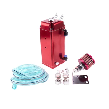 

Oil Catch Tank Reservoir Racing Car Turbo Auto Fuel Catch Can Aluminum Red