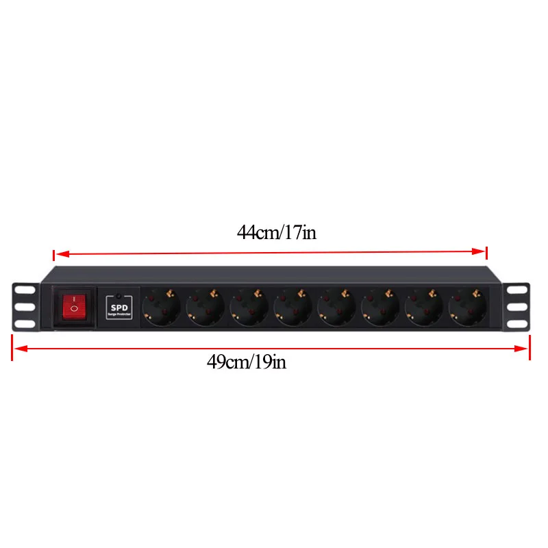 19inch Промышленный PDU шкаф мощность 2метра удлинитель розетка 8