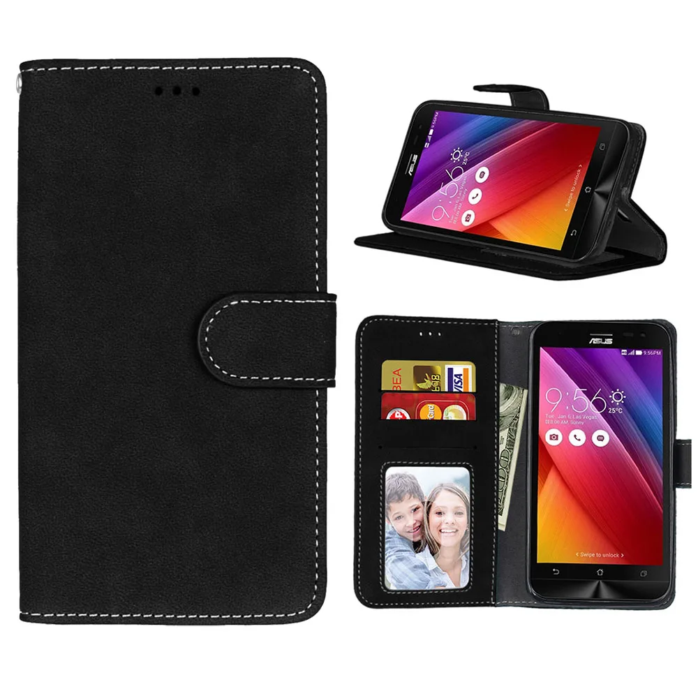 Чехол-бумажник из искусственной кожи с откидной крышкой 5 дюйма для Asus Zenfone 2 Laser