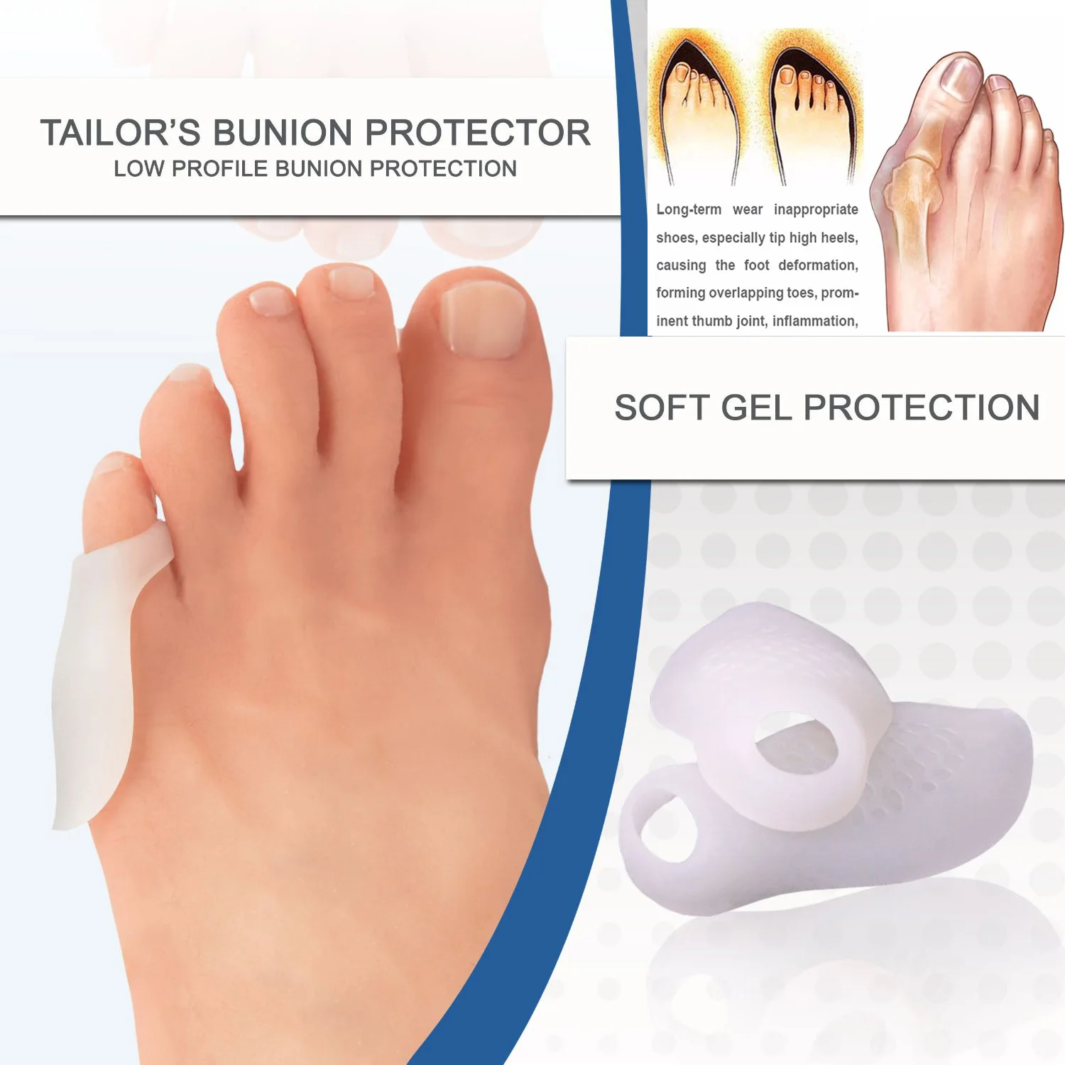 4pcs Silicone Gel Little Toe Corrector Bunion Protector Toe Straightener Separator Thumb Valgus Orthopedic Pain Relief D2227