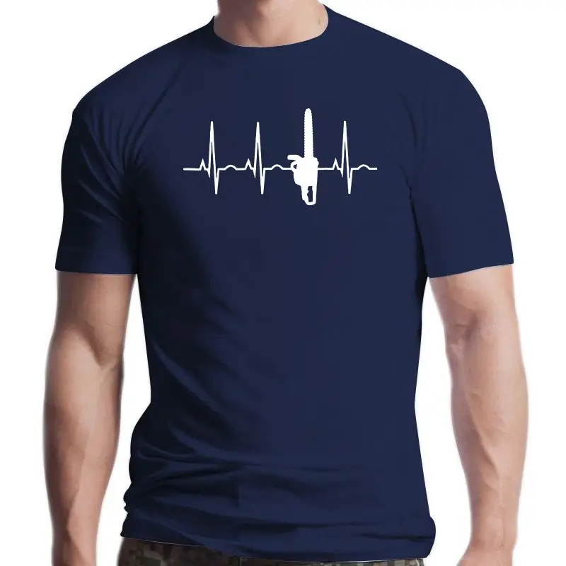 New Lumberjack Shirt Chainsaw Heartbeat T Shirt Per Arborist Summer T-Shirt Manica Corta Da Uomo Funny Tees Cotton Tops T Shirt