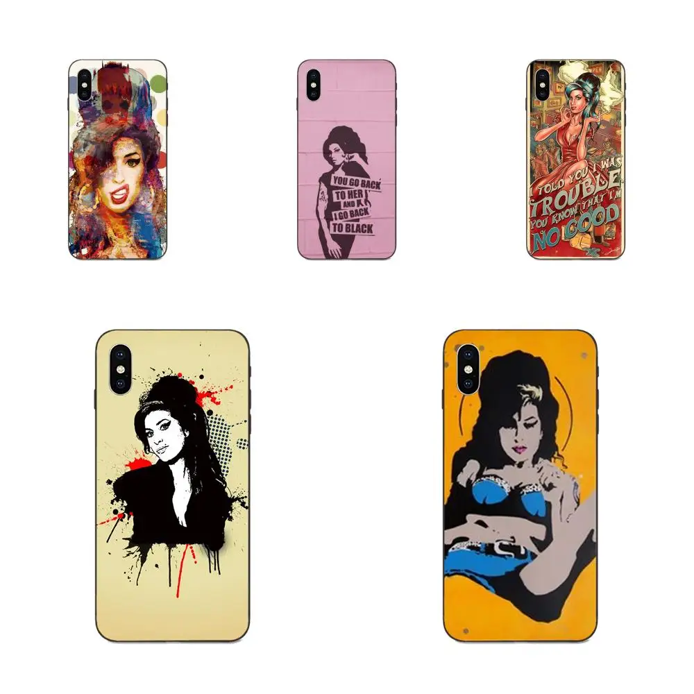 Сексуальные женские чехлы для сотовых телефонов Amy Winehouse Apple iPhone 4 4S 5 5S SE 6 6S 7 8 Plus X XS