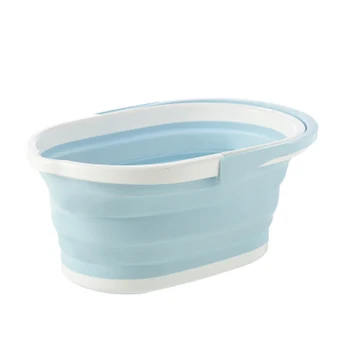 

Foldable Mop Bucket Collapsible Portable Wash Basin Dishpan With Handle for Outdoor PAK55