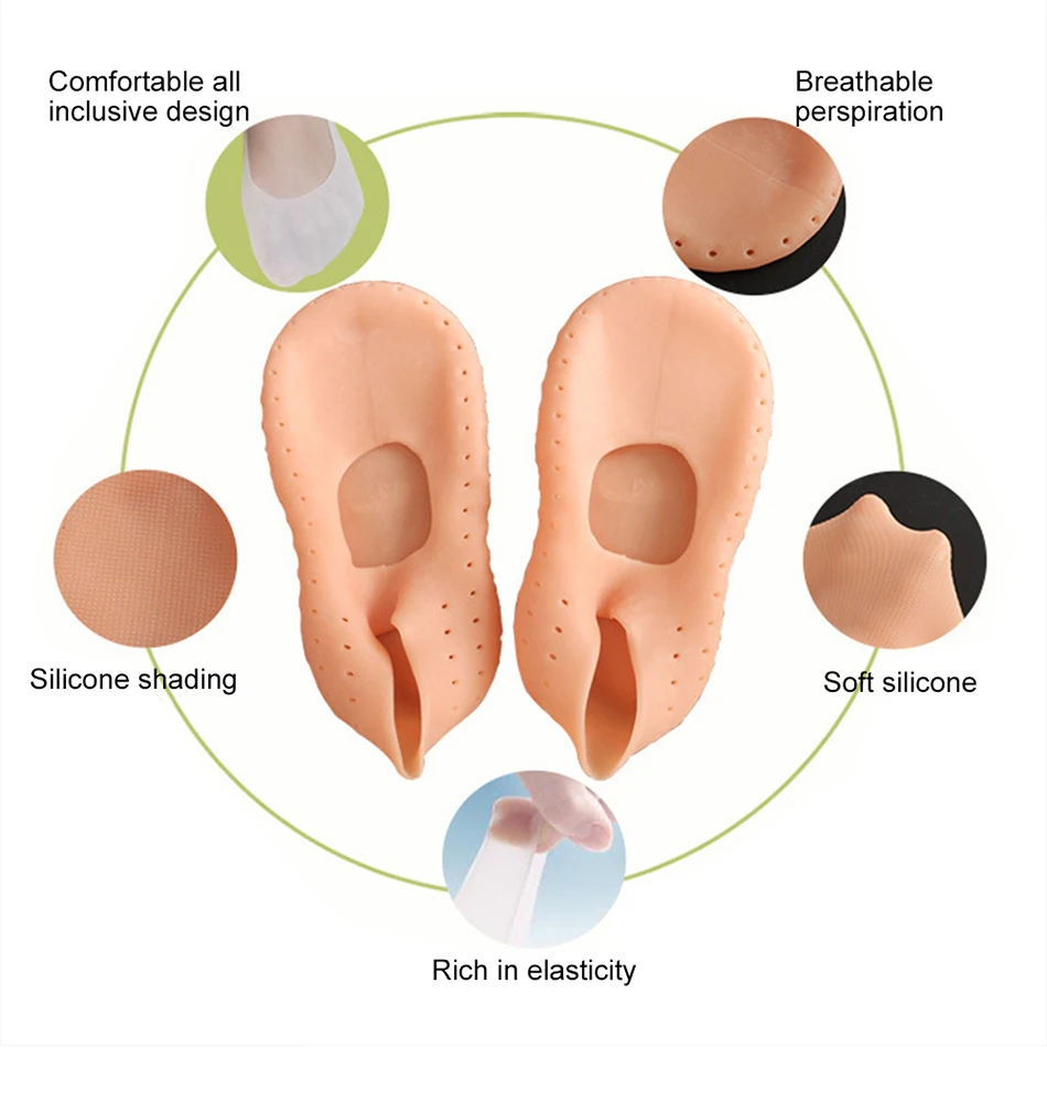 1 пара носки с гелевой подошвой силиконовый бытовой инструмент для ухода за ногами защита от боли защита от трещин увлажняющая омертвевшая кожа для взрослых инструмент для ухода за кожей