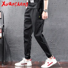 Conical men's jeans classic beam foot brand harem pants stretch straight blue black gray wide pants streetwear youth jeans