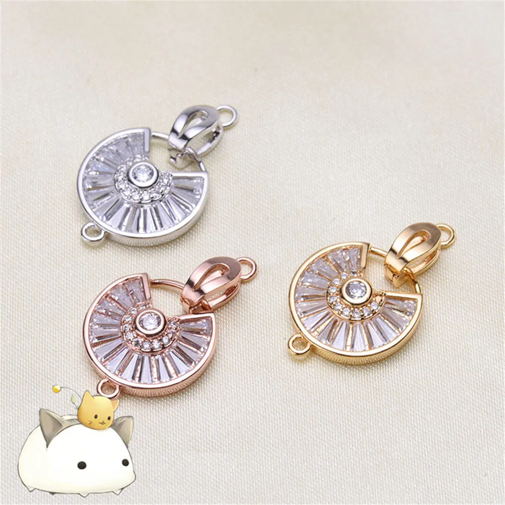 

High Quality Copper Clasps Accessories For DIY Jewelry Bracelet Making Clasps & Hooks For Pearls Necklace Jewelry Making P-035