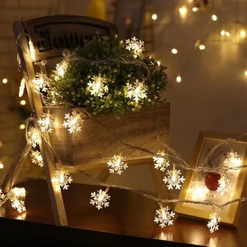 

Christmas Led String Lights Battery Cherry Blossoms Snowflake Led String Lights Christmas Tree Ornament Fairy Lights Home Decor
