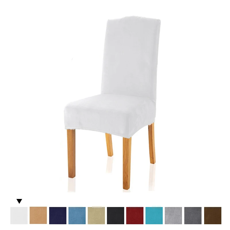 

Velvet Dining Chair Cover Spandex Elastic Chair Slipcover Dining Room Chair Covers Seat Case For Wedding Hotel Banquet