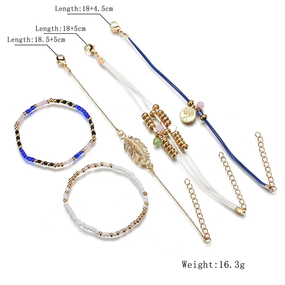 5 шт./лот браслет ручной работы в форме листьев сердца с цепочкой золотой цвет