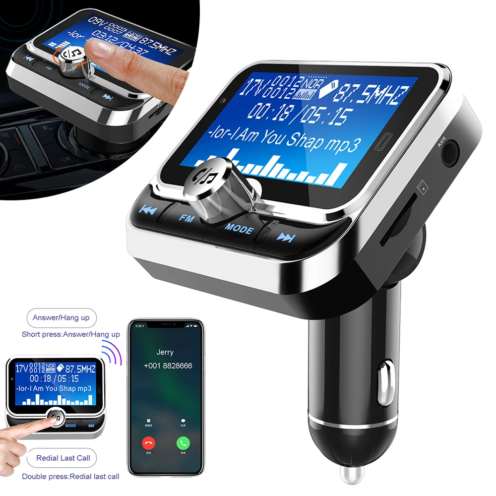 Автомобильный fm-передатчик Bluetooth беспроводной радио адаптер AUX MP3 плеер fm-модулятор с громкой связью двойной USB быстрое зарядное устройство