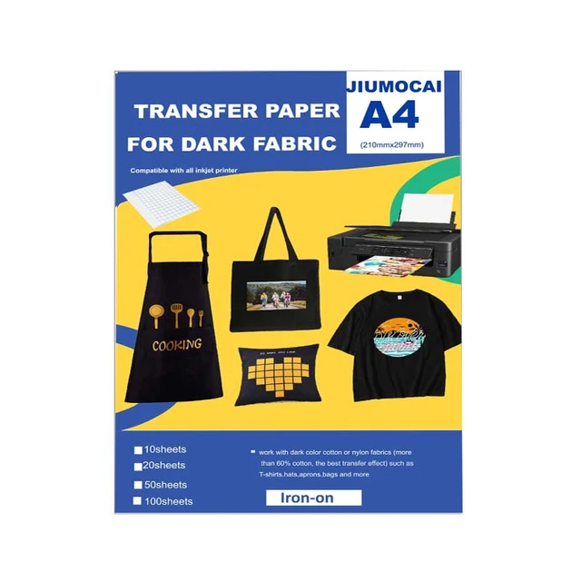 Iron-On Transfer Paper for Dark Colored Fabrics