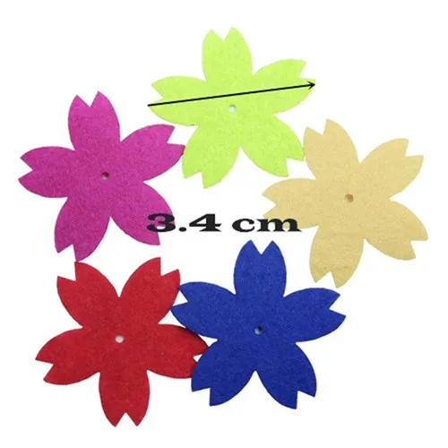 3.4cm Cherry blosso 100 шт букеты из шерсти, войлочные цветы, сделай сам, для детей, ручная работа, для валяния, для шитья, аппликация, аксессуары, рождественские фетровые подвесные украшения - Цвет: 3.4cm Cherry blosso