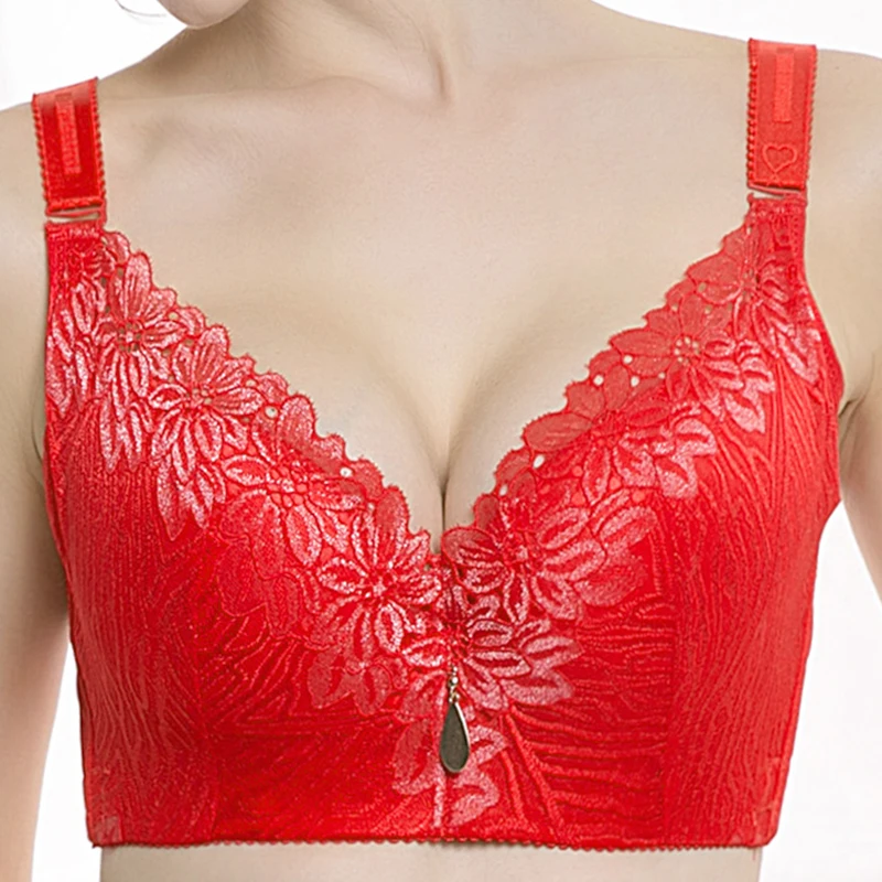 

2018 Hot Sale New Style Lace Thin Style C D cup Women Vest Bra Comfortable Everyday Wear Push Up Brassiere 38 40 42 44 46 48 50