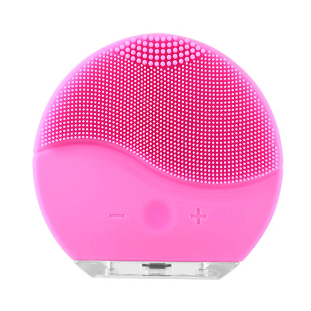 pink Горячая Распродажа 1 шт Силиконовая щетка для очистки лица ультразвуковая usb зарядка водонепроницаемая кожа глубокое очищение Массажная машина - Цвет: pink
