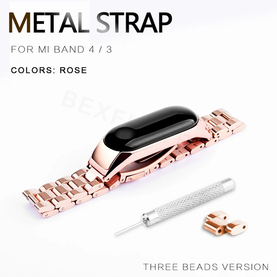 19Q Protector/Bracelet mi band 3 4 strap For Xiaomi mi band 4 3 Strap/Bracelet for MiBand 4 3 Strap Metal Belt Stainless Steel Strap - Цвет: 19Q