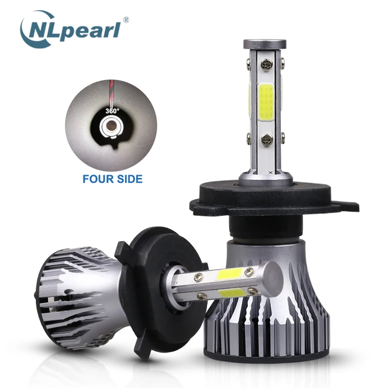 NLpearl 2x60 Вт 12000LM 4-сторонняя светодиодная головной светильник лампочка H7