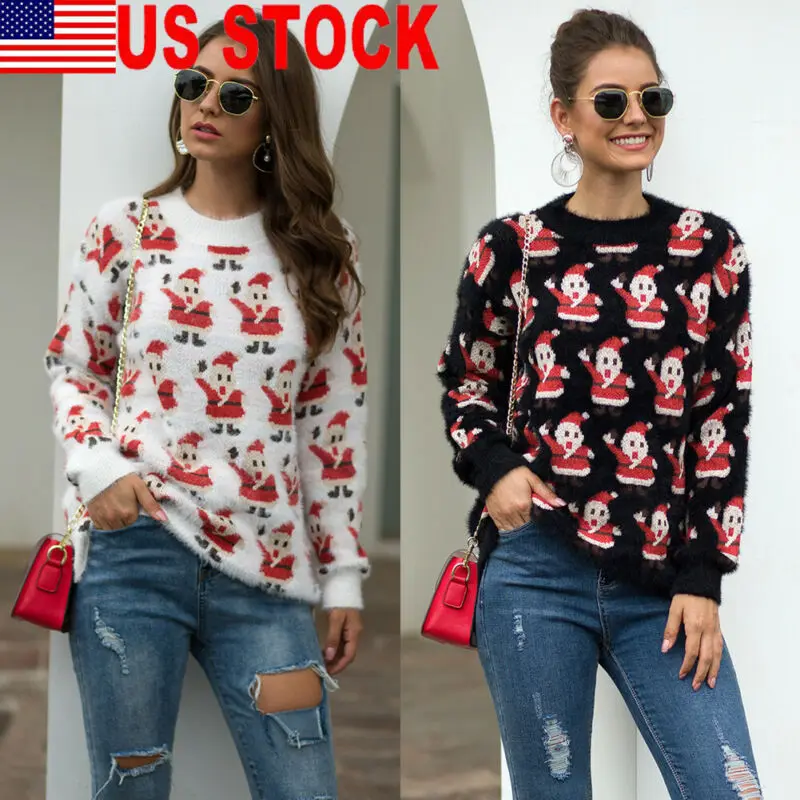 Женский свитер с круглым вырезом и длинным рукавом Свободный вязаный пуловер