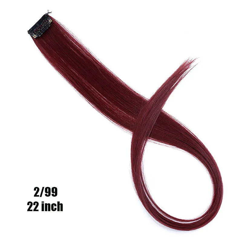 Xuanguang ounico grampo em extensøes de cabelo de uma pecha longa reta resistente ao calor sintético rosa verde cabelo pedas - Цвет: CFP-2I99