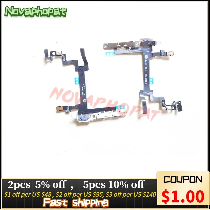 

10PCS Novaphopat Power On/off Volume Switch Flex For Iphone 5 Side Button Volume Key Flex Cable Ribbon