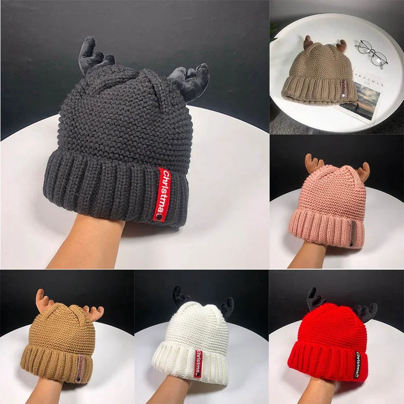 Шапка-бини, женская шапка, кашемировая шапка-рога, шапка Skully, трендовая, теплая, не сужающаяся книзу, мягкая, тянущаяся, вязаная шапка, зимние шапки бини