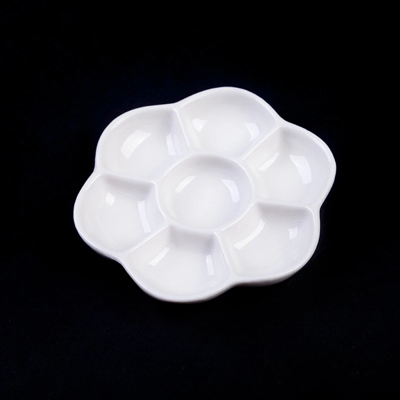 Mini Round Paint Palette Tray Ceramics For Acrylic Oil Watercolor Gouache Craft DIY Art Easy to Wash paint tray color palette watercolor palette