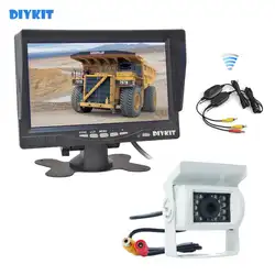 Diykit, беспроводной 7 дюймов TFT ЖК дисплей автомобиля мониторы обратный заднего вида + ИК Ночное Видение HD CCD камера Белый