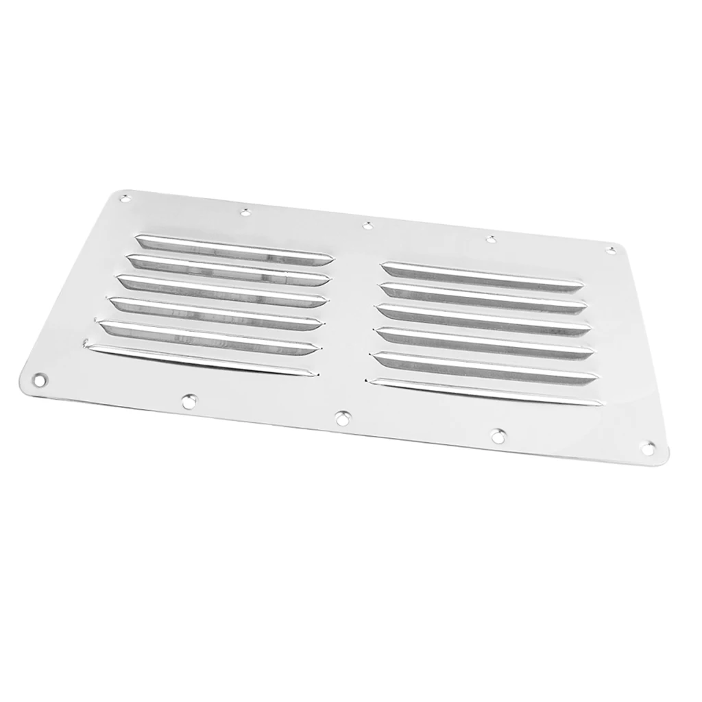 115x231mm/4.5x9.1inch Rectangular Louvered Air Vent Grill Ventilation Grille for Marine Boat Replacement, 316 Stainless Steel