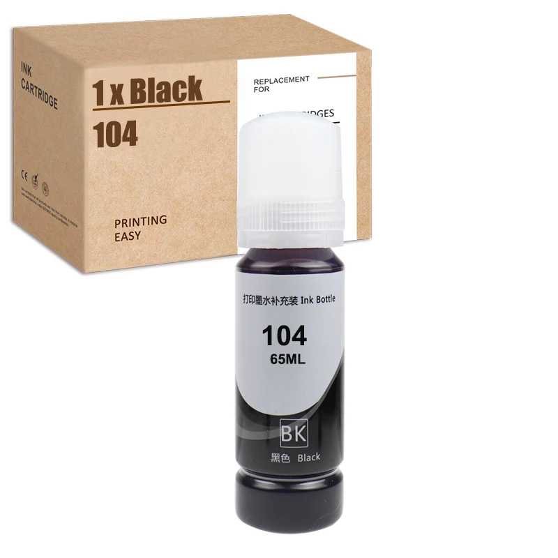 Hs Compatibile Per Epson 104 Inchiostro Nero Per Et-2710 Et-2712 Di Et-2710 Et-2714 Et-2715 Et-2720 Et-2711 Inchiostro Illimitato