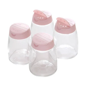 

Double Opening Seasoning Bottle 4 Pack Glass Seasoning Pot Pepper Bottle Large Grain Seasoning Jar Seasoning Bottle Seasoning