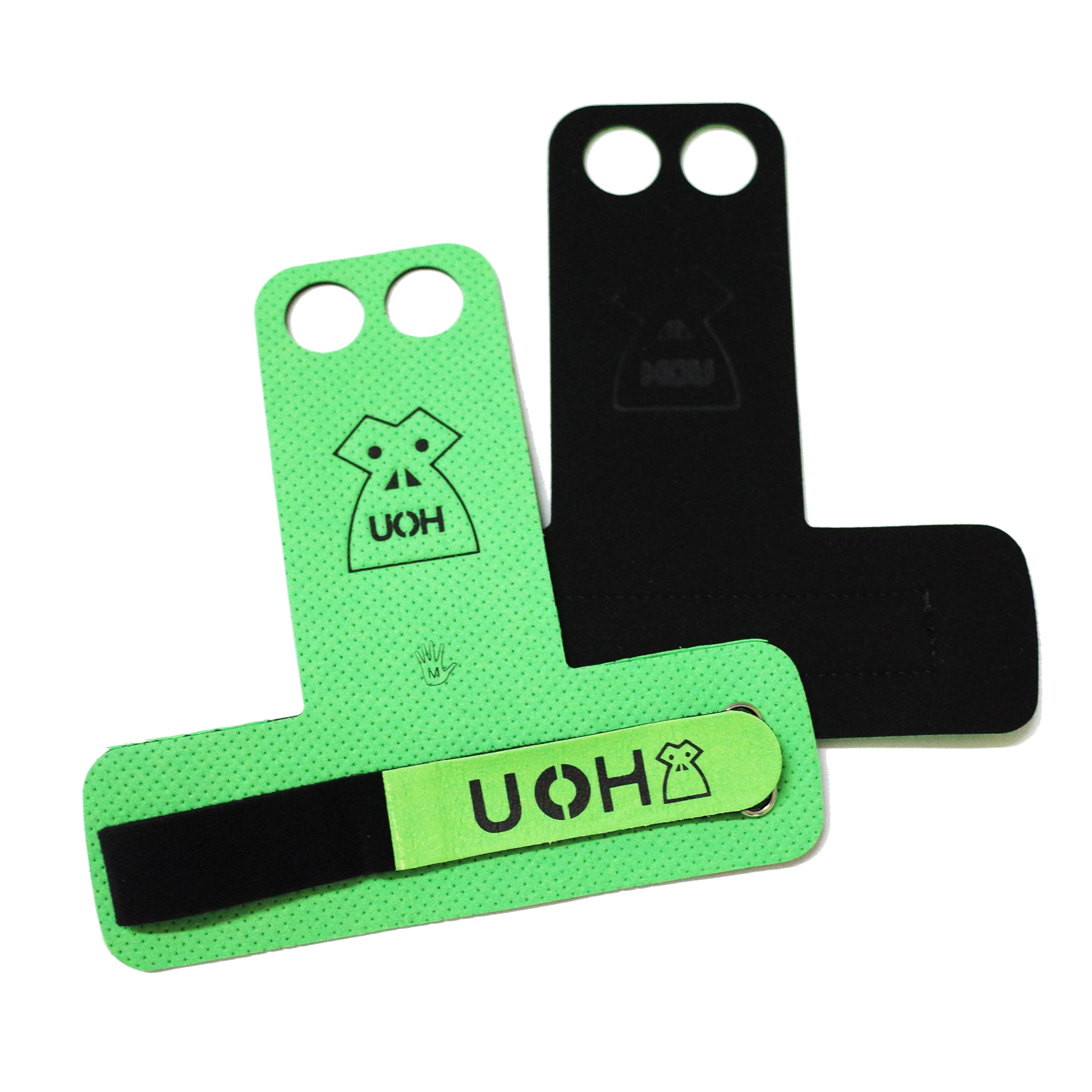 HOU 2 Hole Leather Gym Hand Grips Weight Lifting Glove Crossfit Pull-ups Gymnastics Guard Palm Protectors Bodybuilding Kettlebel