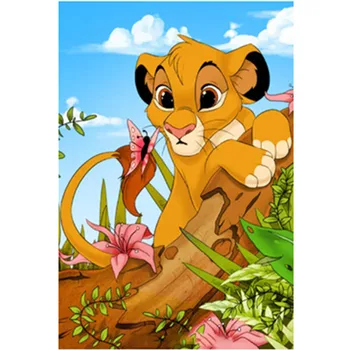 

Full new Drill 5D DIY Diamond Painting Lion King Diamond Embroidery Cross Stitch Rhinestone Diamond Mosaic Animal Kids Gift
