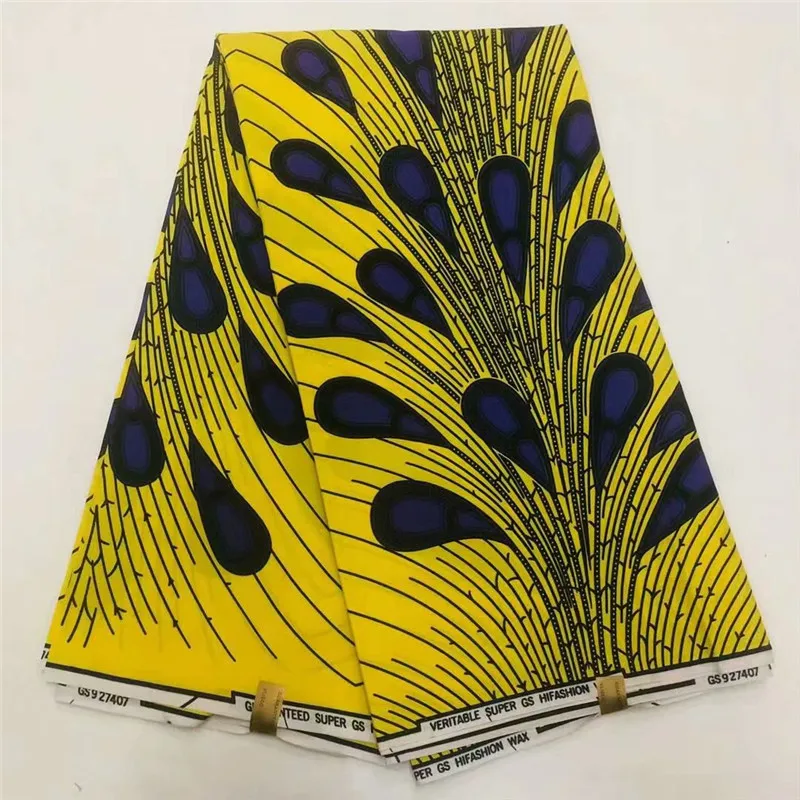 Полиэстер восковая ткань для платья новейший дизайн африканская вощеная ткань принтом 6 ярдов Анкара Африканские Восковые принты