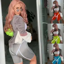 Брендовые новые женские шорты для йоги эластичные Лоскутные Шорты спортивные лосины короткие с высокой талией Светоотражающие Фитнес Спорт Мода Горячая