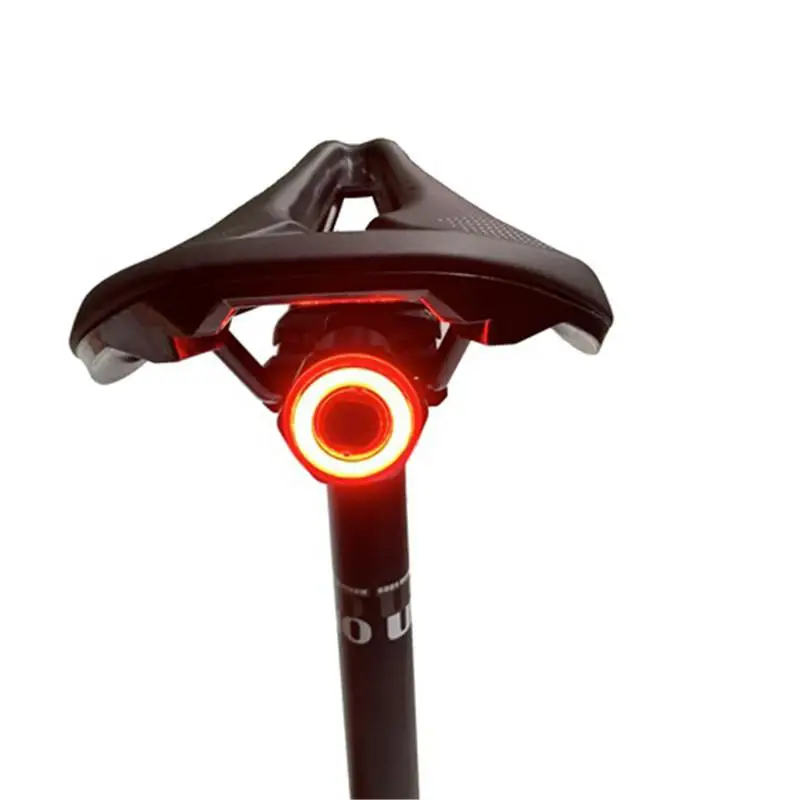 Intelligent induction brake tail light mountain bike light USB charging bicycle night riding cycling Tail Taillight Bike LED
