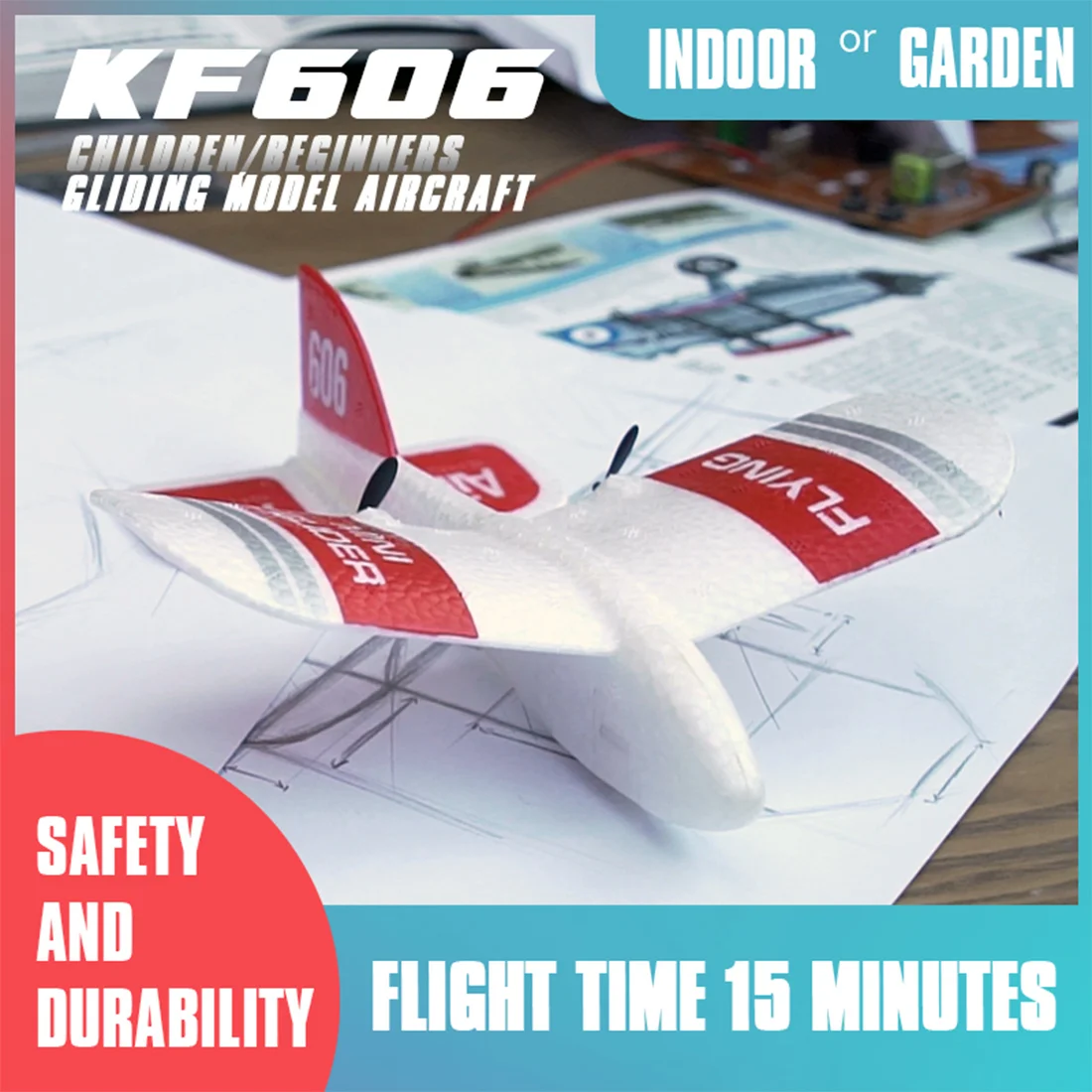RC Airplane Flying Indoor Mini Aircraft EPP Foam Glider Flexibility 2.4G 2CH Build in Gyro RC Plane KF606 Kids Toys