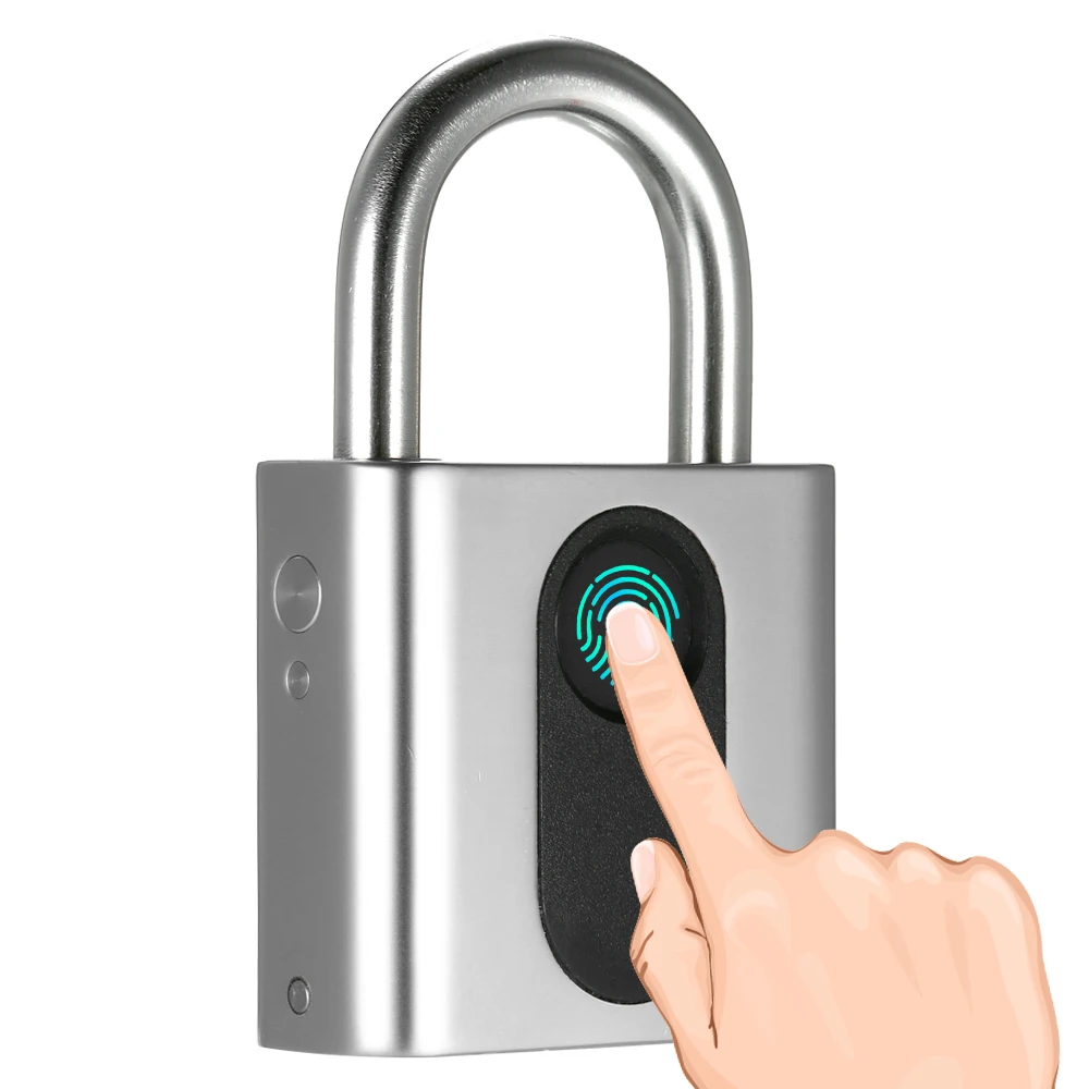 

IP65 Waterproof Anti-Theft Security Padlock USB Rechargeable Smart Keyless Fingerprint Lock Door Luggage Case Backpack Lock