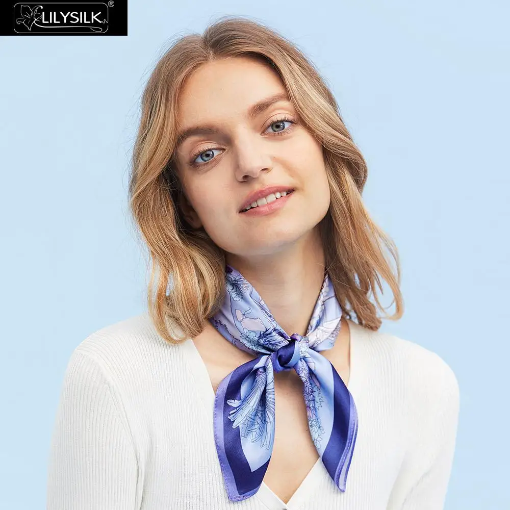 LilySilk Silk Scarf 14 Momme Architecture Print Square Women Free Shipping  - AliExpress Apparel Accessories