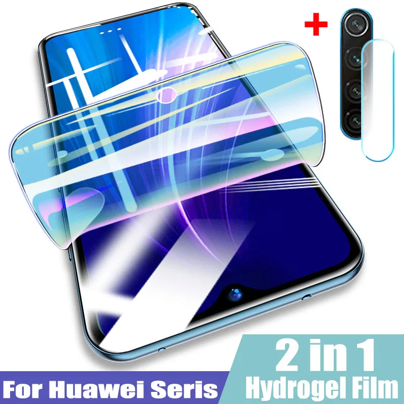 Гидрогелевая пленка 99D 2 в 1 для Huawei Honor 20 10 8a 8c 8x9x8s Y5 Y6 2019 P Smart z защита экрана мягкая