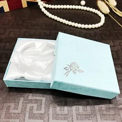Printed Square Jewelry Packaging Box Bracelet Necklace Cardboard Gift Jewelry Organizer Cases Pendant Storage Holder 9X9X3cm