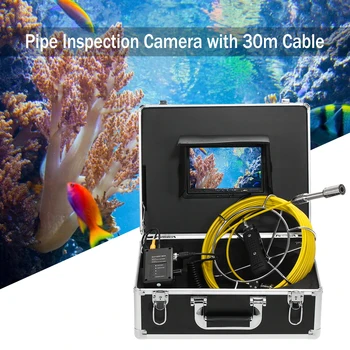 

Lixada 30M Drain Pipe Sewer Inspection Camera IP68 Waterproof Inspection System Snake Camera 7" LCD Monitor 12 LEDs Night Vision